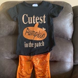 Boutique girls fall outfit med (3T) Halloween